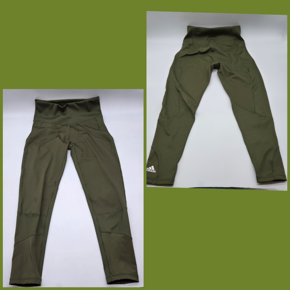 Adidas PrimeGreen Bright Olive Green 7/8 Training Leggings